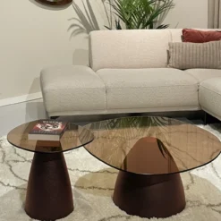 Salontafel Milan rookglas 86 cm bourgogne