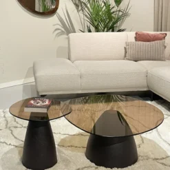 Salontafel Milan rookglas 86 cm bruin