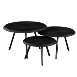 Salontafel Ohio Zwart - set van 3