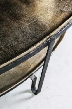 Salontafel Ovaal goud zwart 96,5