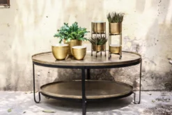 Salontafel Ovaal goud zwart 96,5