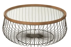 Salontafel Rond metaal/glas - set van 2