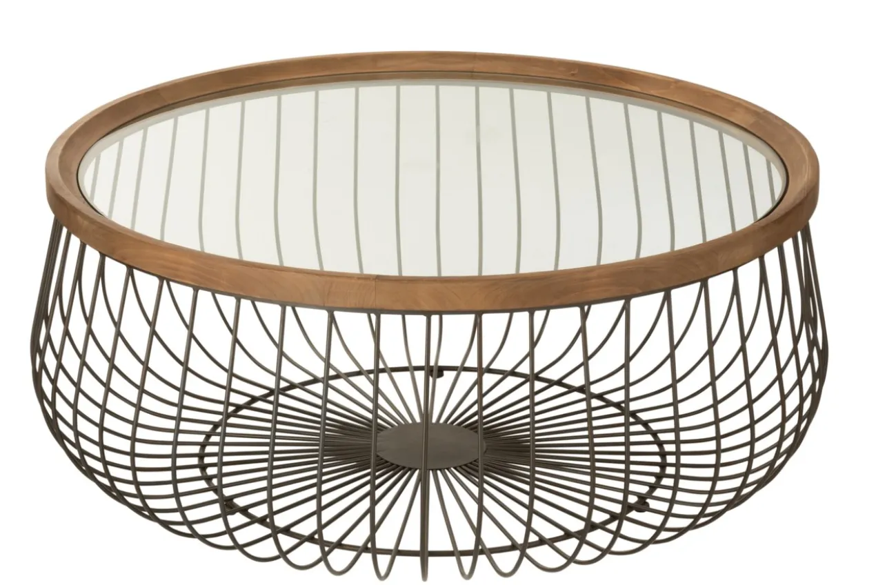 Salontafel Rond metaal/glas - set van 2