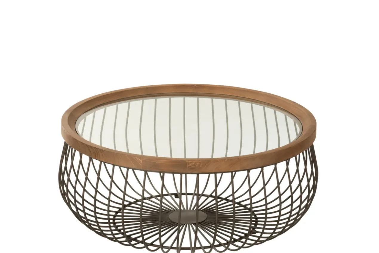 Salontafel Rond metaal/glas - set van 2
