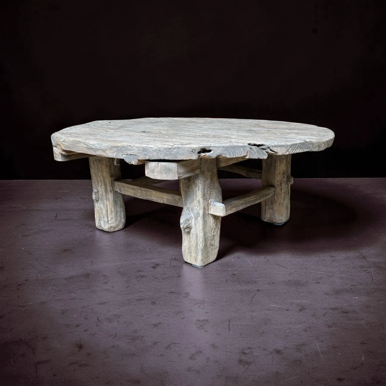 Salontafel rond naturel finish uniek