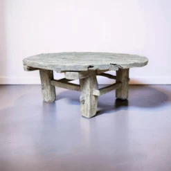 Salontafel rond naturel finish uniek