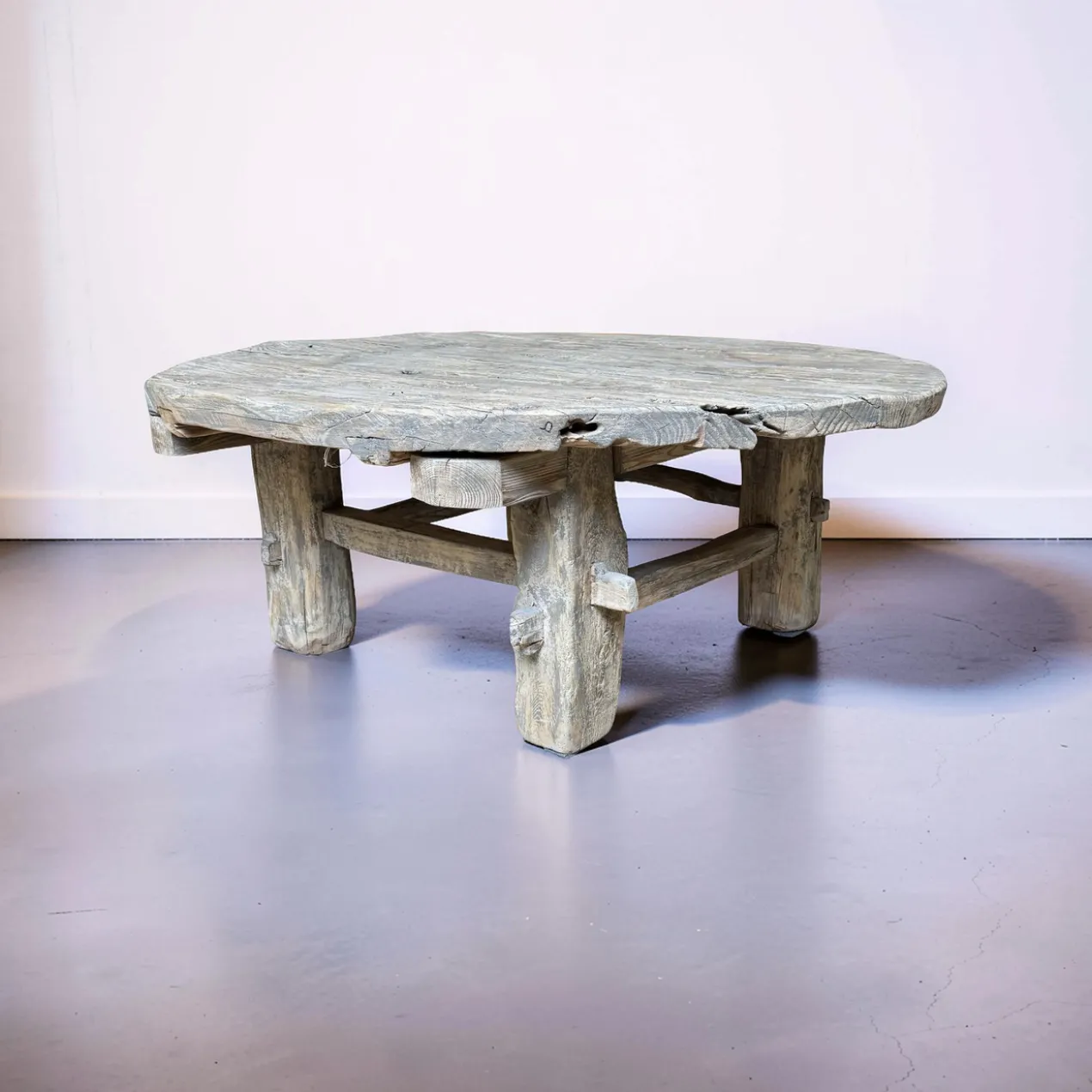 Salontafel rond naturel finish uniek