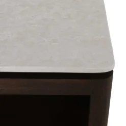 Salontafel Rondo bruin/wit marmer
