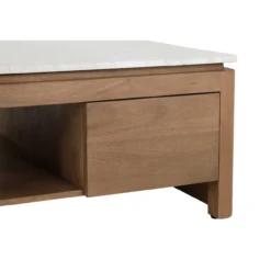 Salontafel Rondo naturel/wit marmer