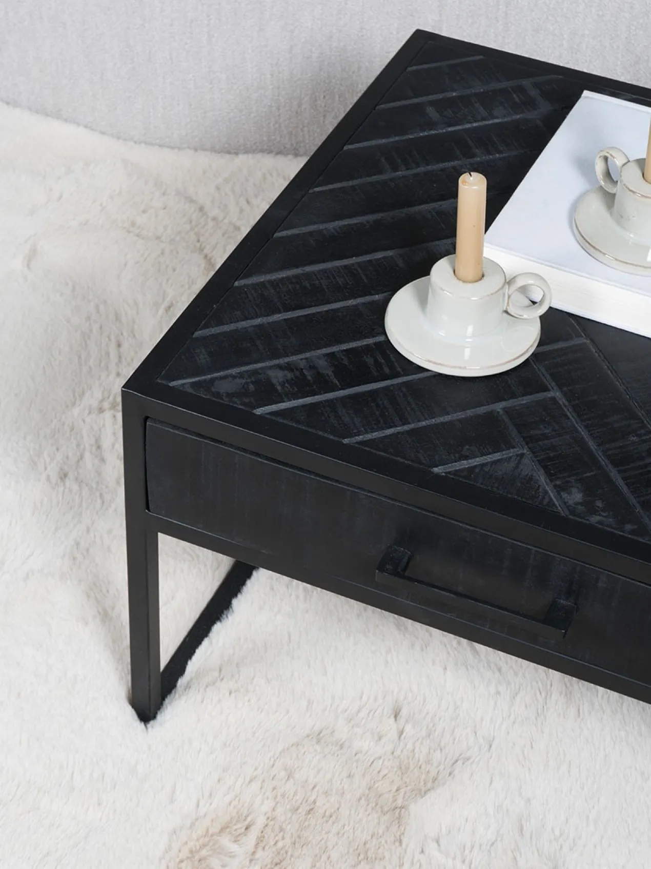 Salontafel Ruby visgraat mangohout – set van 2