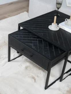 Salontafel Ruby visgraat mangohout – set van 2