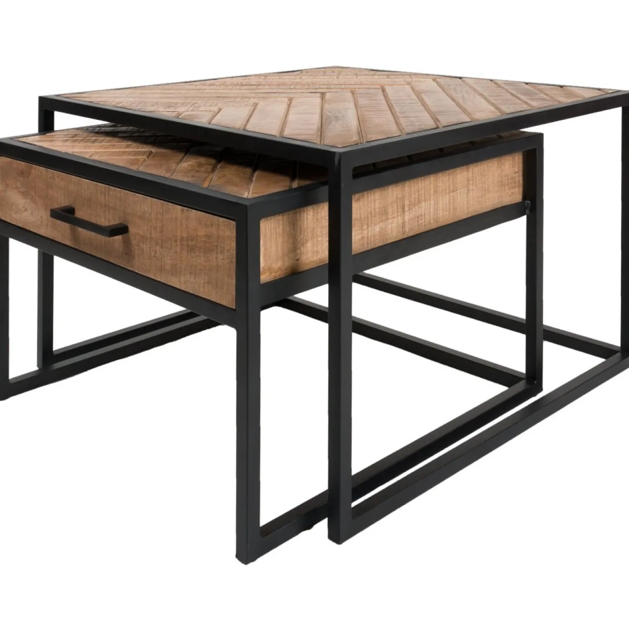 Salontafel Ruby visgraat mangohout – set van 2