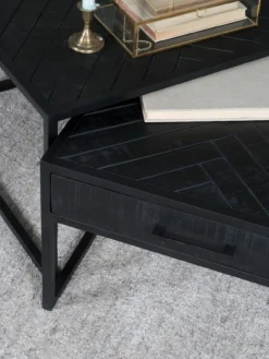 Salontafel Ruby visgraat mangohout – set van 2