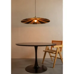 Sammy eettafel trompetvoet rond mdf zwart o120 cm