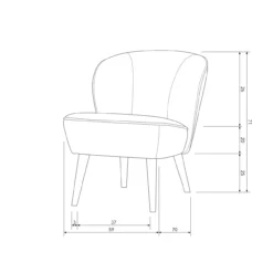 Sara fauteuil velvet warm groen