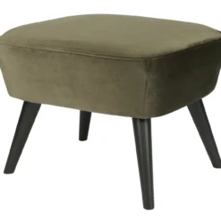 Sara hocker op poten velvet warm groen