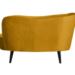 Sara lounge fauteuil links velvet oker
