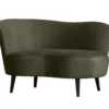 Sara lounge fauteuil links velvet warm groen