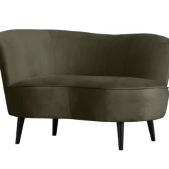 Sara lounge fauteuil links velvet warm groen