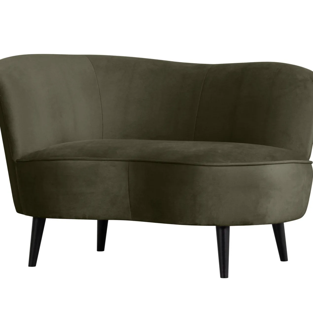 Sara lounge fauteuil links velvet warm groen