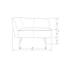 Sara lounge fauteuil links velvet warm groen