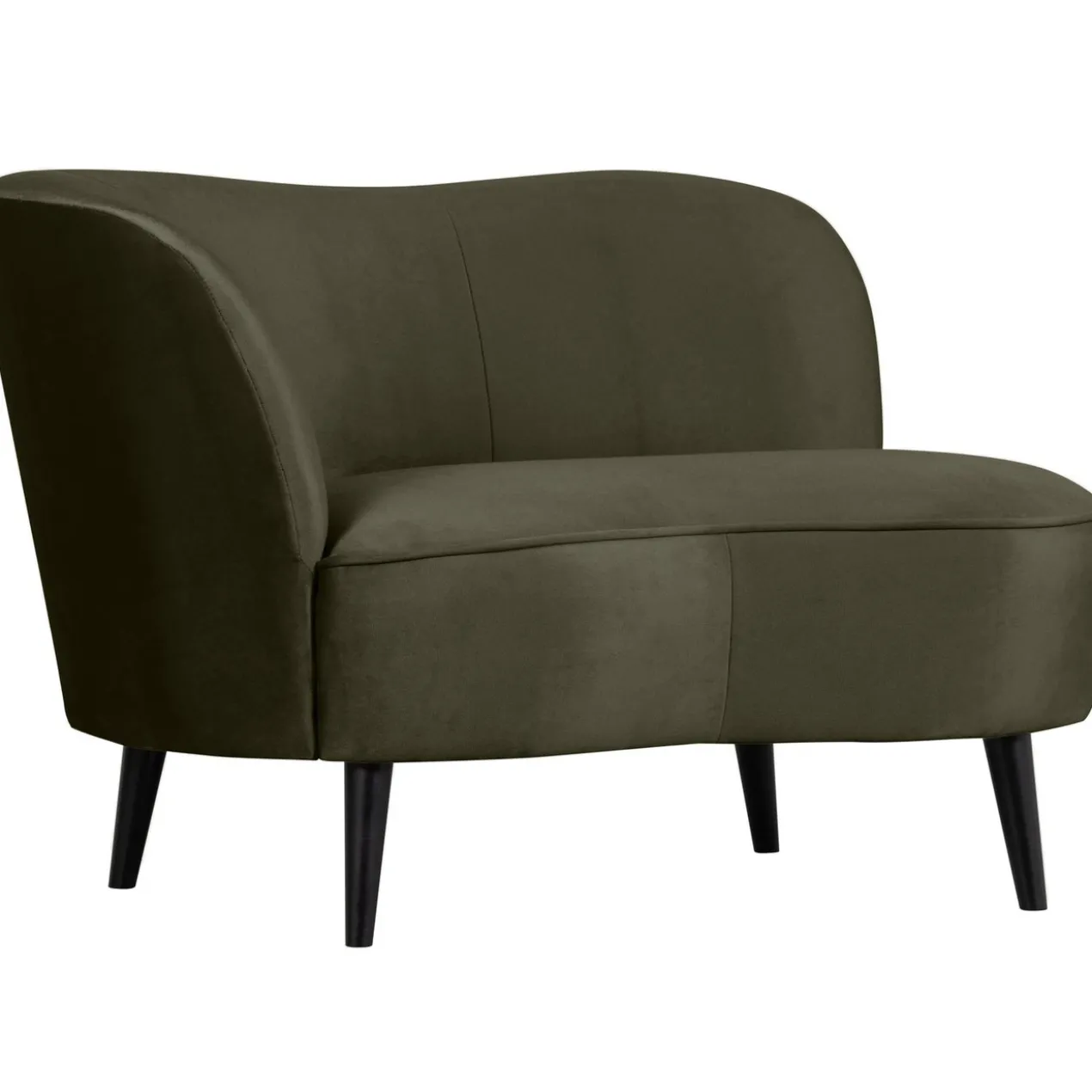 Sara lounge fauteuil links velvet warm groen