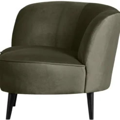 Sara lounge fauteuil links velvet warm groen