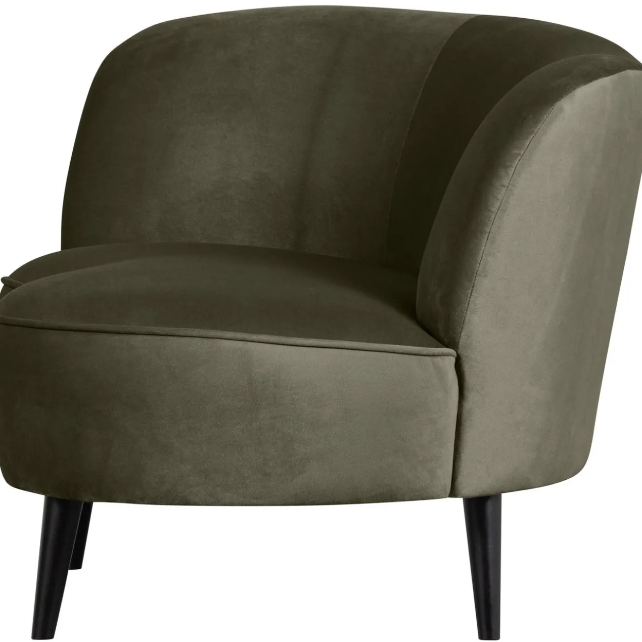 Sara lounge fauteuil links velvet warm groen