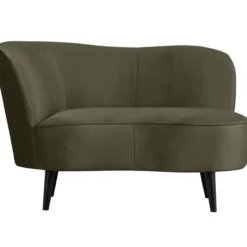 Sara lounge fauteuil links velvet warm groen