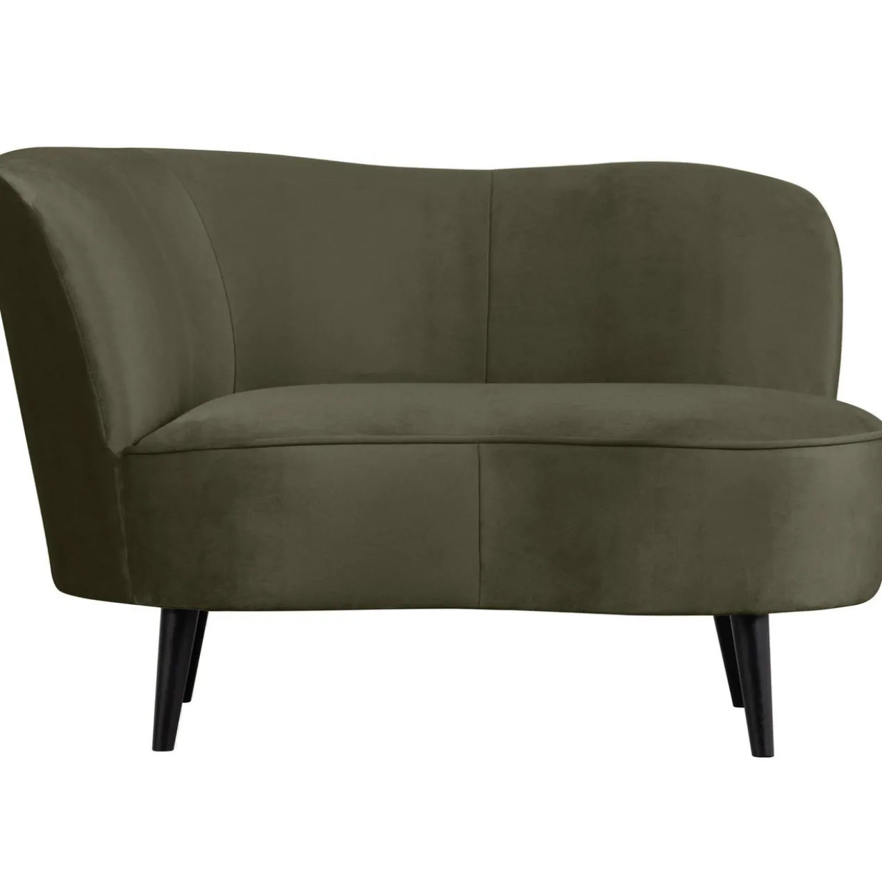 Sara lounge fauteuil links velvet warm groen
