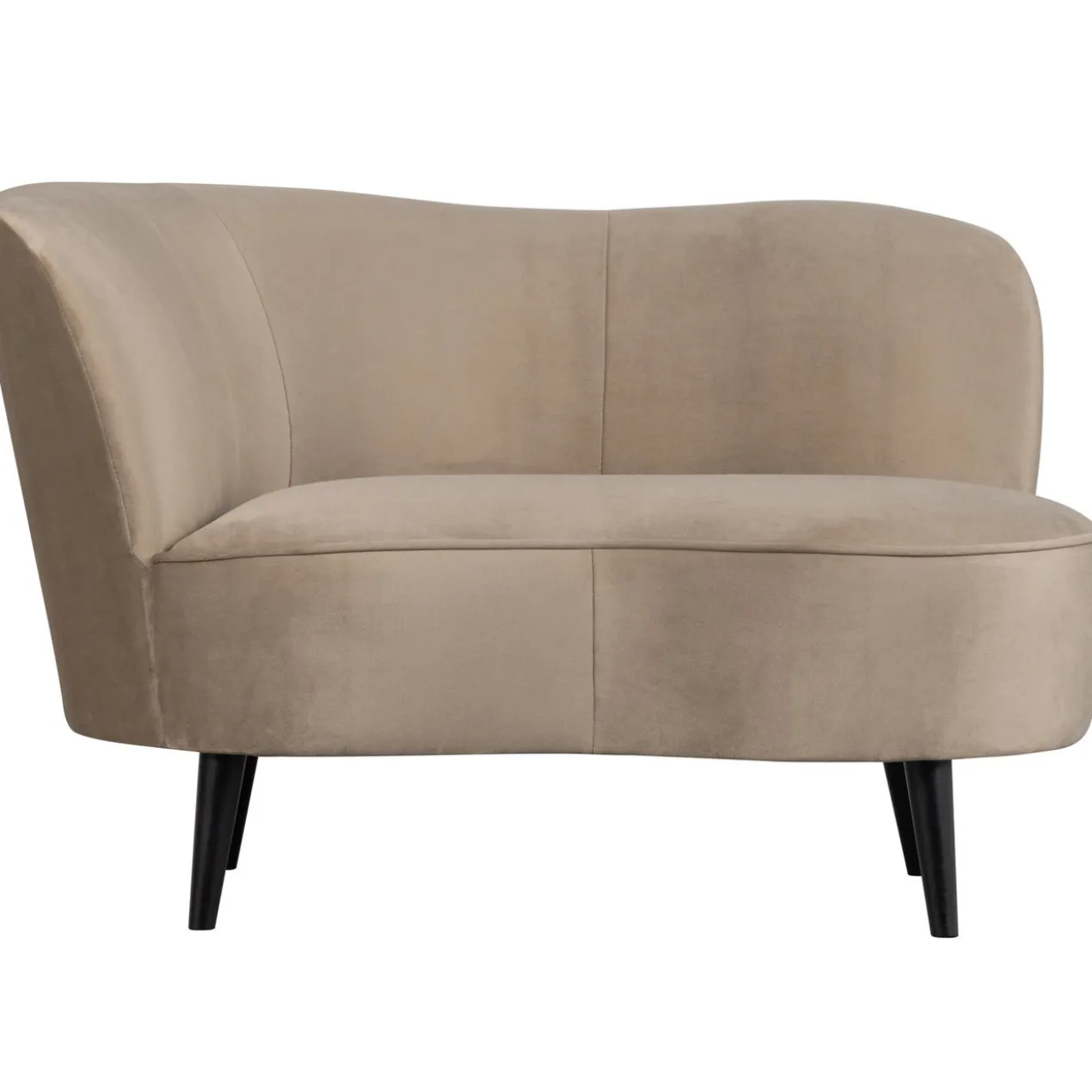 Sara lounge fauteuil links velvet khaki