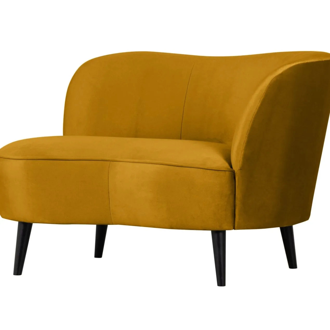 Sara lounge fauteuil rechts velvet oker