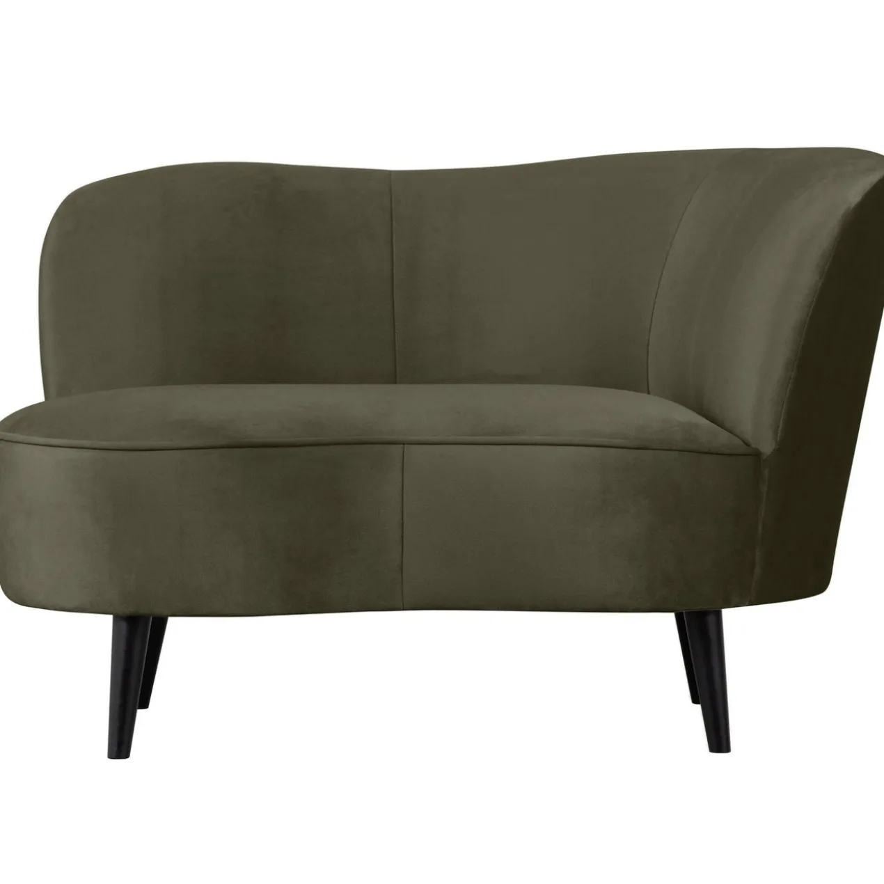 Sara lounge fauteuil rechts velvet warm groen