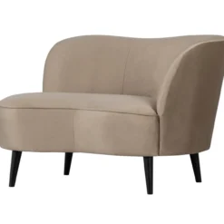 Sara lounge fauteuil rechts velvet khaki