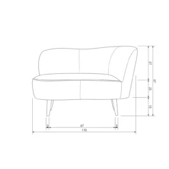 Sara lounge fauteuil rechts velvet khaki