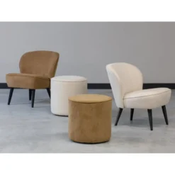 Sara poef hoog boucle creme 46xo46 [fsc]