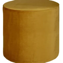 Sara poef hoog velvet oker 46xo46