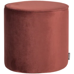 Sara poef hoog 46xo46 cm velvet bordeauxrood [fsc]