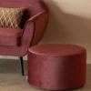 Sara poef laag 36xo60 cm velvet bordeauxrood [fsc]