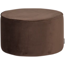 Sara poef laag 36xo60 cm velvet donkerbruin [fsc]