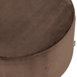 Sara poef laag 36xo60 cm velvet donkerbruin [fsc]