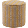 Sarli poef hoog ruit dessin chenille taupe/geel [fsc]