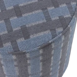 Sarli poef hoog ruit dessin chenille grijs/blauw [fsc]