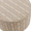 Sarli poef laag ruit dessin chenille naturel/beige [fsc]
