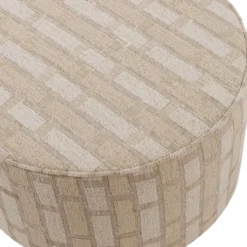 Sarli poef laag ruit dessin chenille naturel/beige [fsc]