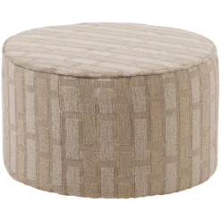 Sarli poef laag ruit dessin chenille naturel/beige [fsc]