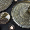 Schaal antiek groen goud M