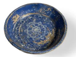 Schaal hout blauw uniek