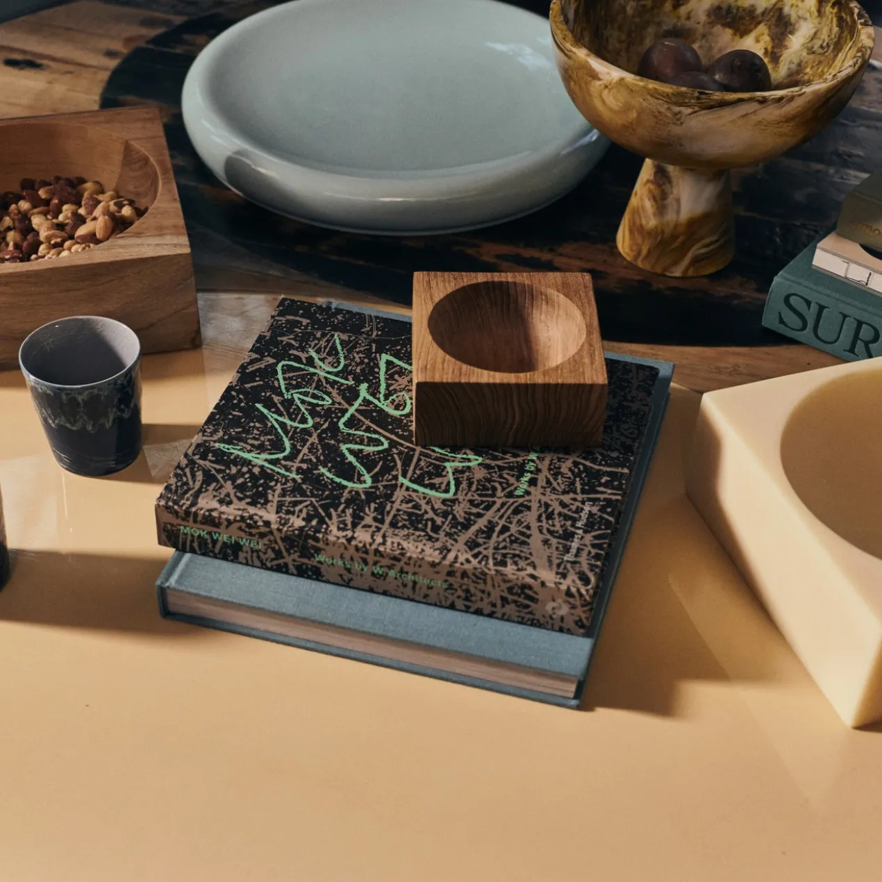Schaal Teak cube bowl S