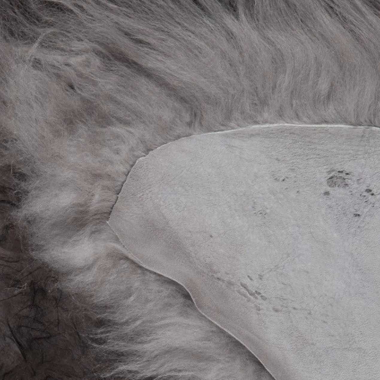 Schapenvacht icelandic melange grey longhair 100x65 cm